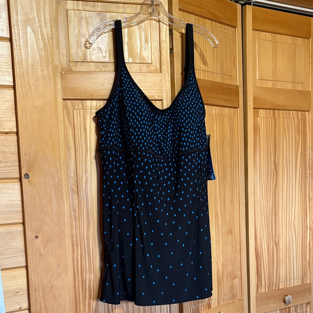 Black and Blue Polka Dot Dress